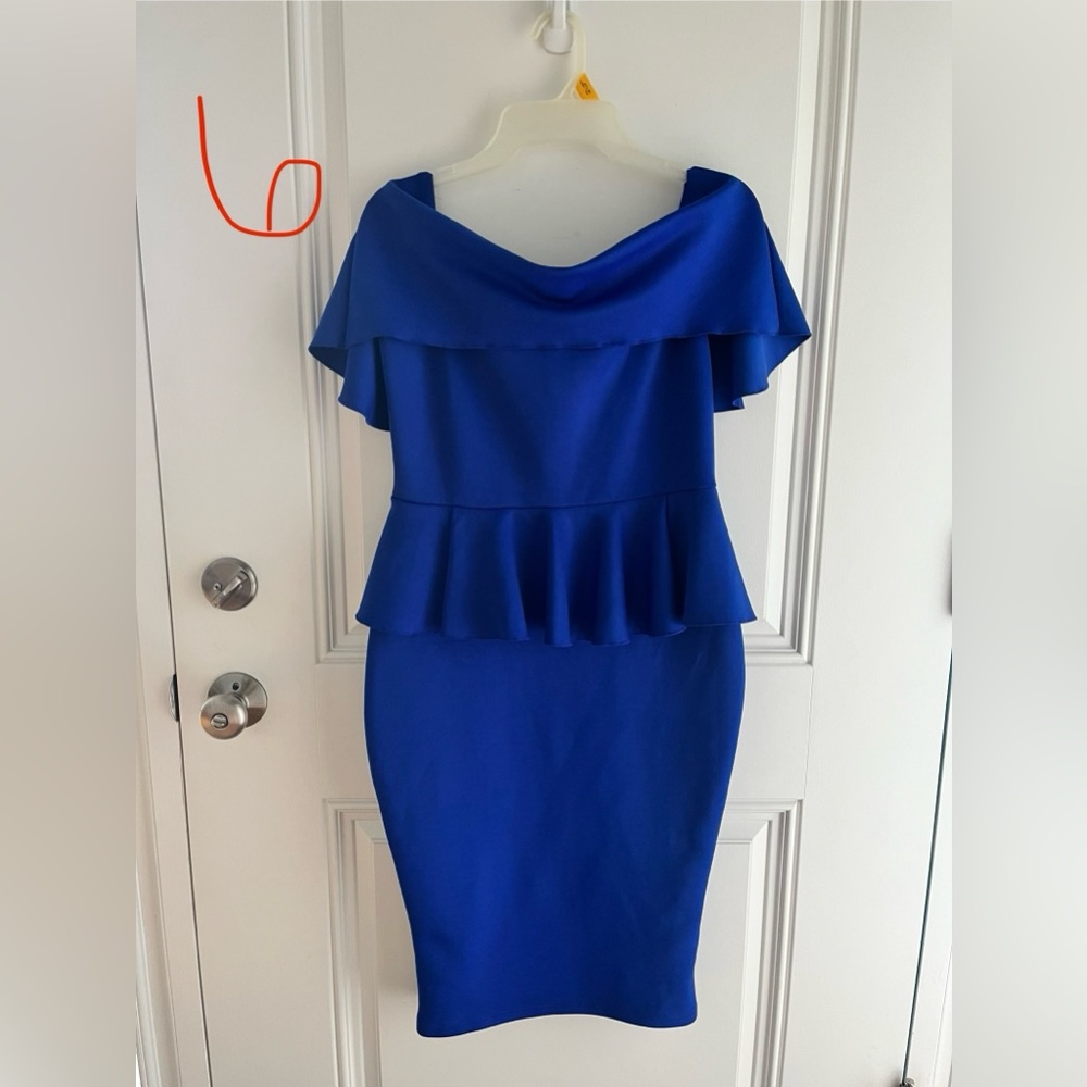 Blue Body-con Strapless Dress